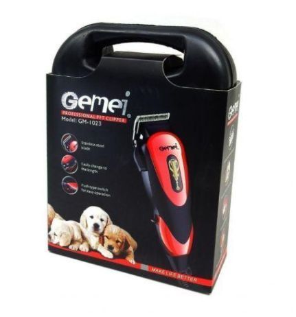 Машинка Gemei GM-1023 для стрижки животных (собак и кошек) Машинка для груминга со щеткой для вычесывания GM-1023 фото