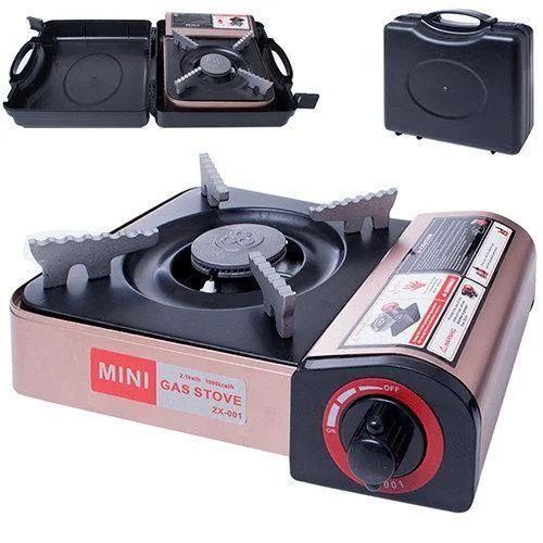 Портативная газовая горелка Mini Gas Stove ZX-001 (R86813) / Туристическая газовая плита R86813 фото