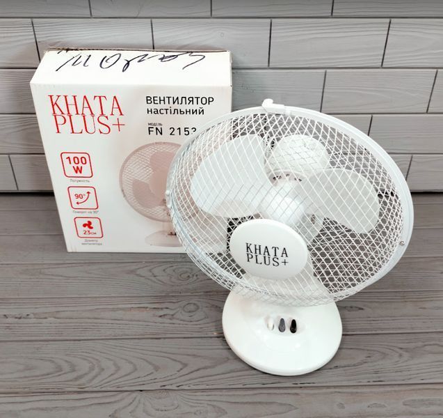Настольный трехлопастной вентилятор Khata Plus FN 2153 23см 100Вт ( с автоповоротом, 2 скорости) FN 2153 фото