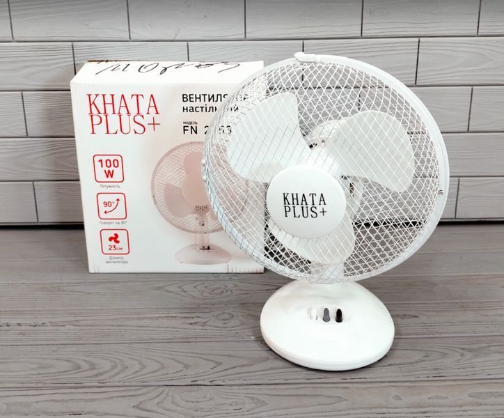 Настольный трехлопастной вентилятор Khata Plus FN 2153 23см 100Вт ( с автоповоротом, 2 скорости) FN 2153 фото