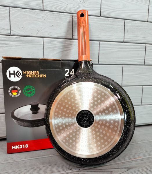 Універсальна сковорода Higher Kitchen НК318 24 см з кришкою й антипригарним гранітним покриттям НК-318 фото