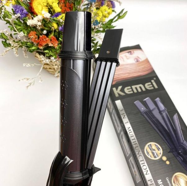 Плойка - утюжок - гофре Kemei GB-KM 988 3в1 Плойка выпрямитель с гофре для волос KM 988 фото