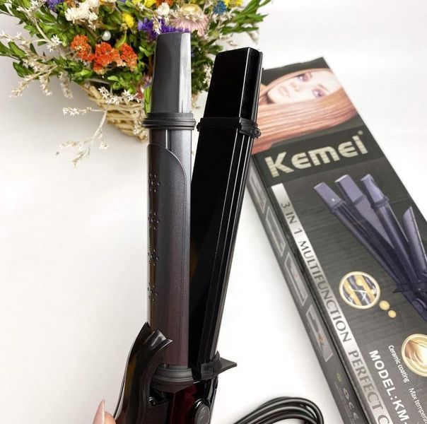 Плойка - утюжок - гофре Kemei GB-KM 988 3в1 Плойка выпрямитель с гофре для волос KM 988 фото