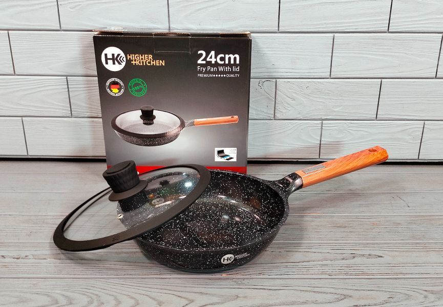 Універсальна сковорода Higher Kitchen НК318 24 см з кришкою й антипригарним гранітним покриттям НК-318 фото