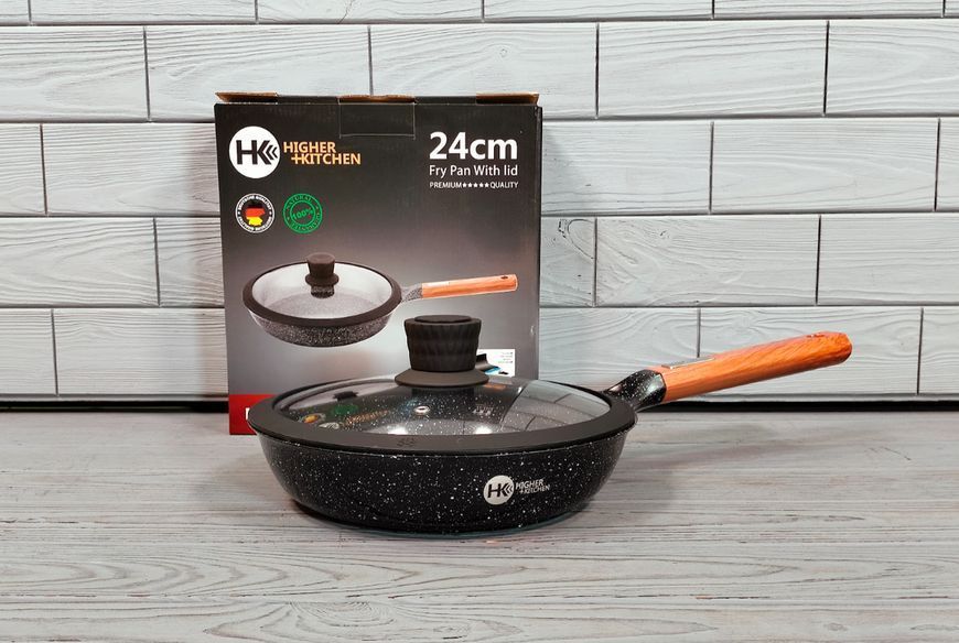 Універсальна сковорода Higher Kitchen НК318 24 см з кришкою й антипригарним гранітним покриттям НК-318 фото