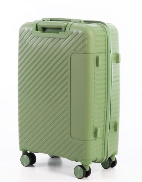 Средний дорожный чемодан полипропилен Travel world 36983М-GR (Green/Зеленый) на колесах и кодовым замком R36983М-GR фото