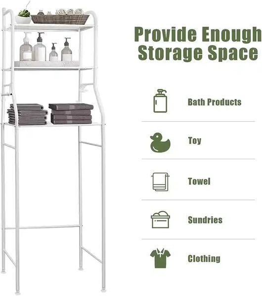 Полка-стеллаж напольная для туалета / Этажерка в туалет над унитазом Toilet Rack R30895 R30895 фото
