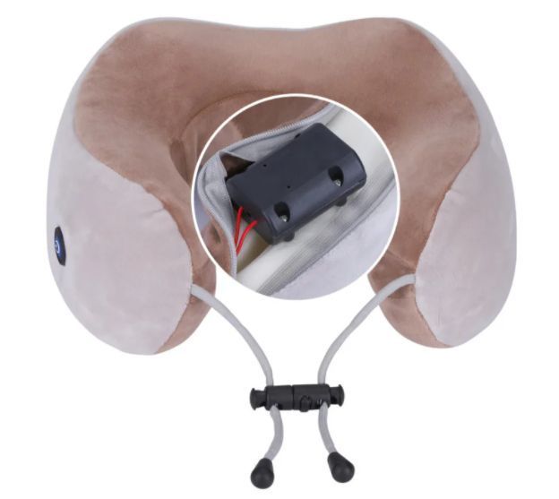 Массажная подушка для шеи на батарейках Massage Pillow SHAKE (WM-003) Массажер для шеи WM-003 фото