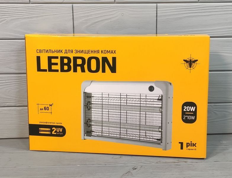 Светильник для уничтожения насекомых Lebron 2x10w до 60m2 Ультрафиолетовая лампа от комаров L-ML-2*10 фото