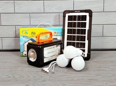 Сонячна станція/ліхтар-світильник акумуляторний з PowerBank + 3 лампочки JA-2009 JA-2009 фото