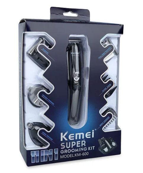 Машинка для стрижки Kemei KM-600 11 в 1 з підставкою, Тример бритва багатофункціональна KM-600 фото