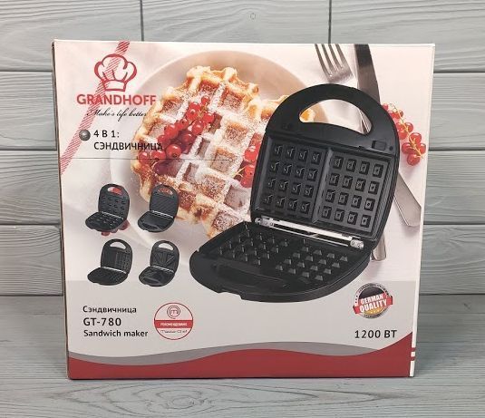 Гриль, сендвичница, вафельниця, горішниця Grand Hoff GT 780 4 в 1 780 фото