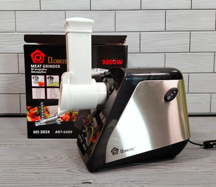 Мясорубка Domotec MS-2024 3000Вт с томатной соковыжималкой, теркой/шинковкой и реверсивными функциями MS-2024 фото