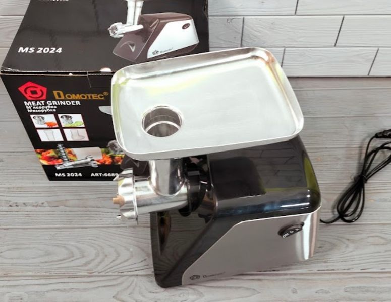 Мясорубка Domotec MS-2024 3000Вт с томатной соковыжималкой, теркой/шинковкой и реверсивными функциями MS-2024 фото