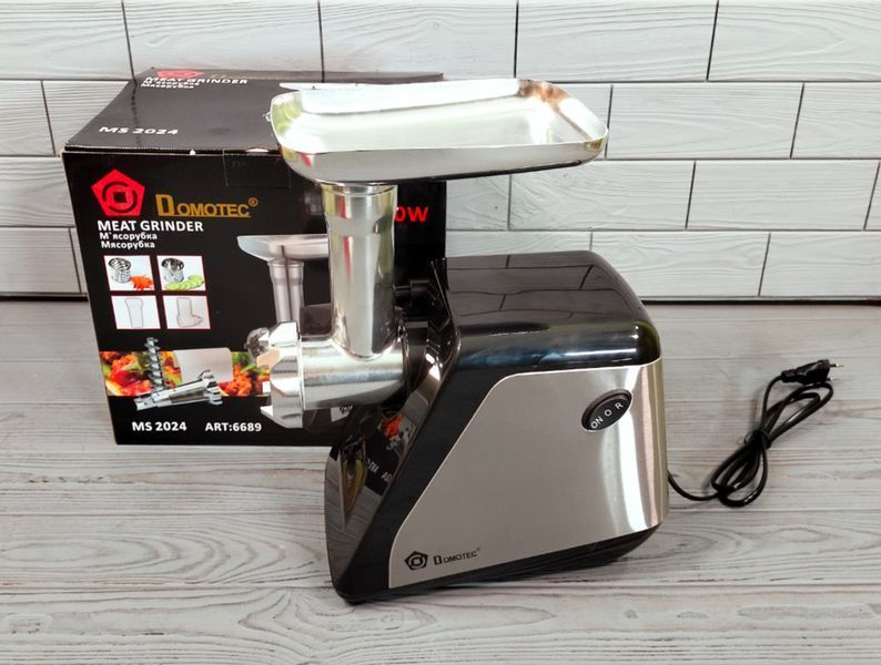Мясорубка Domotec MS-2024 3000Вт с томатной соковыжималкой, теркой/шинковкой и реверсивными функциями MS-2024 фото