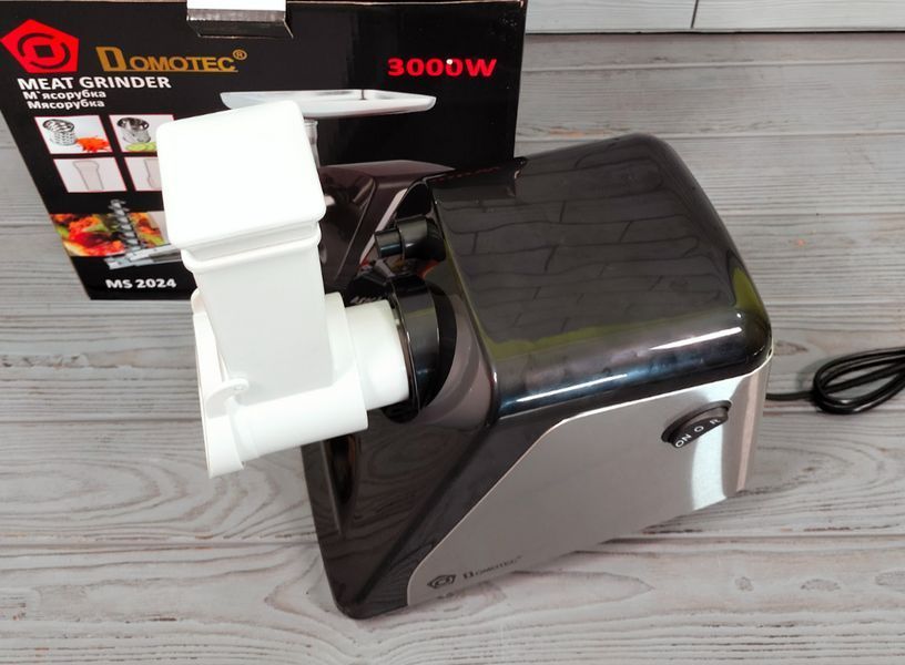 Мясорубка Domotec MS-2024 3000Вт с томатной соковыжималкой, теркой/шинковкой и реверсивными функциями MS-2024 фото