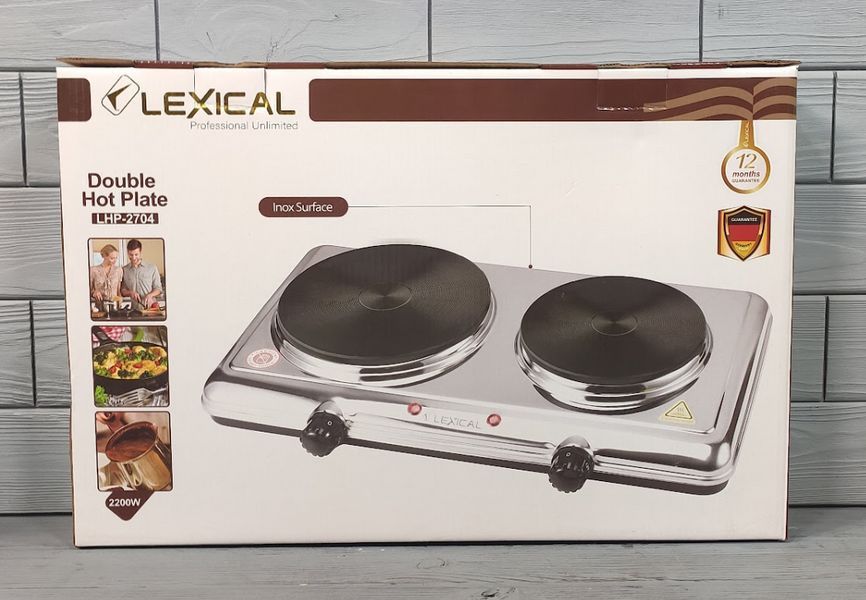 Двухконфорочная электроплита Lexical LHP-2704 (2200 ВТ) Плита электрическая настольная LHP-2704 фото