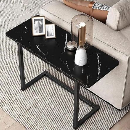 Сучасний приставний столик M50274-BL 65х30х55 см з мармуровим візерунком для дому M50274-BL фото