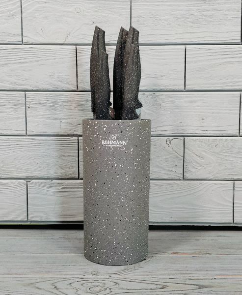 Набор кухонных ножей на подставке Bohmann BH-6165 6 предметов / Ножи на кухню Серый BH-6165-красн фото