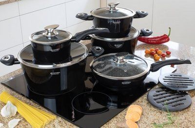 Набір кухонного посуду 12 предметів Edenberg EB-5613&nbsp;/Набір каструль (казанов) з мармуровим покриттям EB-5613 фото