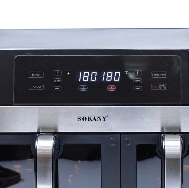 Електрична подвійна аерофритюрниця Sokany SK-10034 7+4 л 2800 Вт для м&rsquo;яса, картоплі та овочів SK-10034 фото