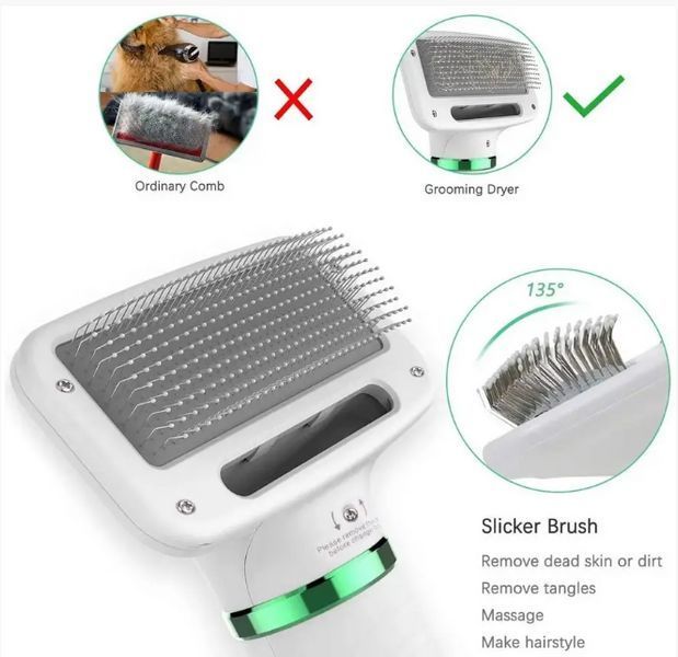 Универсальная Фен - расческа для шерсти животных PET GROOMING DRYER WN-10 фото