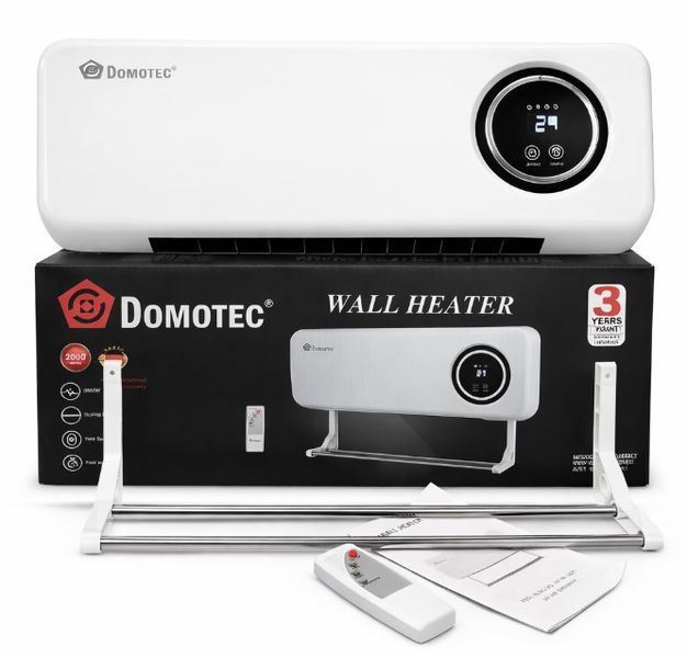 Настенный обогреватель Domotec MS-5963 White 2000Вт с пультом и сушилкой зима/лето MS-5963 фото