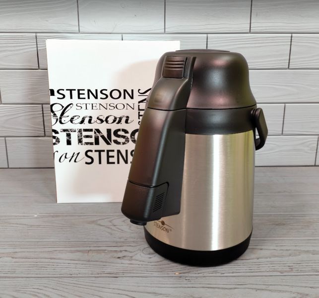 Термос вакуумний залізний 2.5 л Stenson MT-4510 / Термос з насосом помповий (помповий механізм) MT-4510-2.5 фото