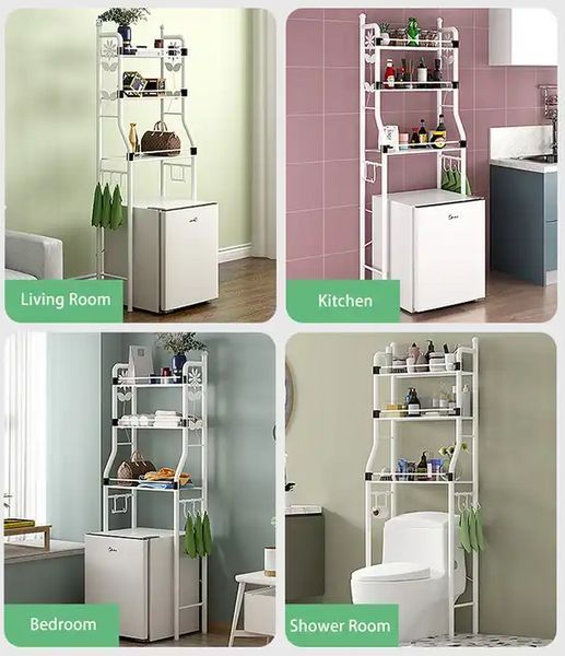 Підлогова полиця для туалету Toilet Rack R30892 органайзер над унітазом для засобів і паперу  R30892 фото