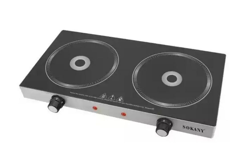 Инфрокрасная плита на 2 конфорки Sokany SK-224, 2400 Вт / Двухкомфорочная электроплита SK-224 фото
