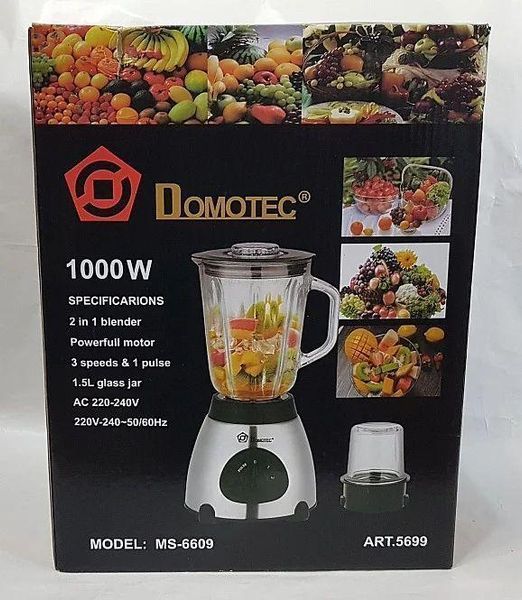 Блендер стаціонарний DOMOTEC MS-6609 з подрібнювачем 1000w 6611 фото
