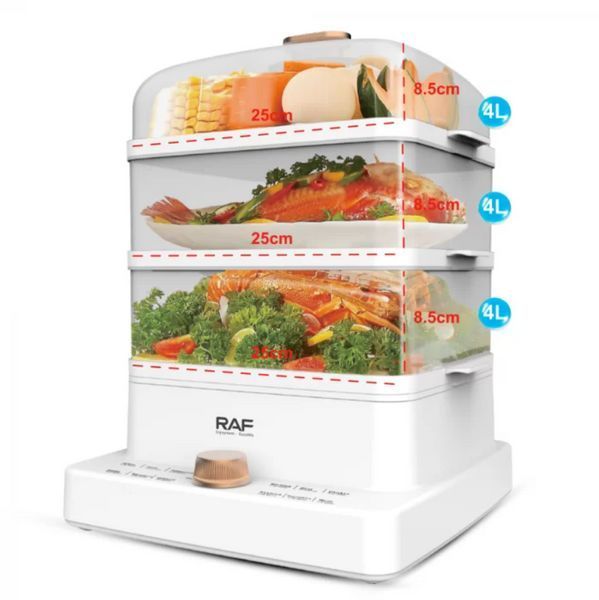 Бытовая многофункциональная электрическая пароварка 12л 1200W RAF R5238 / Пароход R.5238 фото