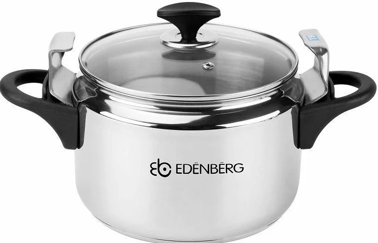 Скороварка-пароварка 9 л/3в1 зі скляною кришкою неіржавка сталь Edenberg EB-3770 EB-3770 фото