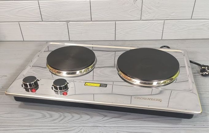 Двухконфорочная электроплита Crownberg CB-3749 (2500 ВТ) Плита электрическая настольная CB-3749 фото
