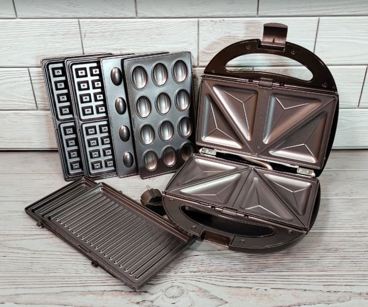 Гриль, сендвичница, вафельница, орешница Domotec Ms-7704 Гриль универсальный Мультимейкер 4в1 7704 фото
