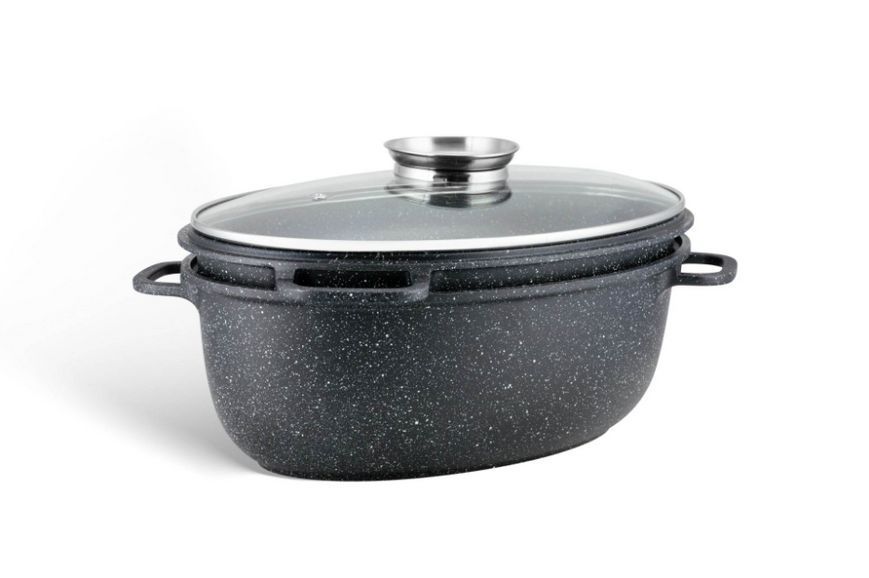 Велика гусятниця Styleberg ST-3034 з мармуровим покриттям і кришкою-сковородою ST-3034 фото