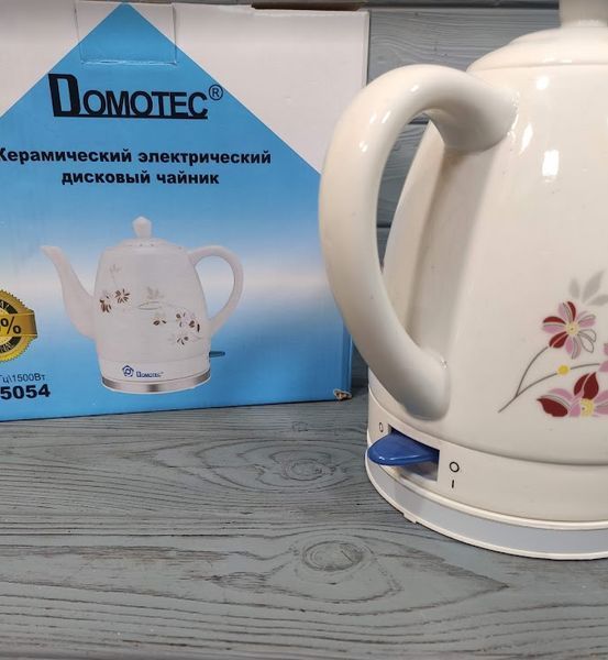Чайник электрический с керамическим корпусом 1,5л 1500W Domotec MS-5054 Электрочайник керамический MS-5054 фото