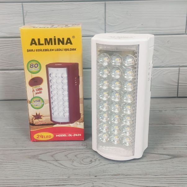 Фонарь аккумуляторный с функцией Power Bank Almina DL-2424 / Фонарик - лампа аварийный DL-2424 фото