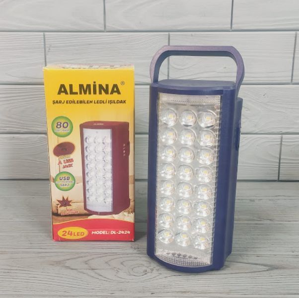 Фонарь аккумуляторный с функцией Power Bank Almina DL-2424 / Фонарик - лампа аварийный DL-2424 фото