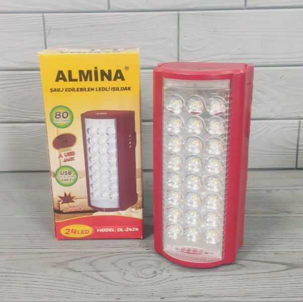 Фонарь аккумуляторный с функцией Power Bank Almina DL-2424 / Фонарик - лампа аварийный DL-2424 фото