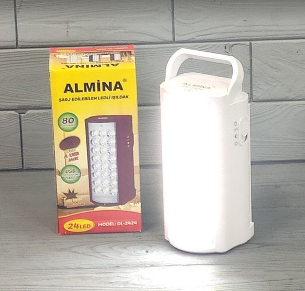 Фонарь аккумуляторный с функцией Power Bank Almina DL-2424 / Фонарик - лампа аварийный DL-2424 фото