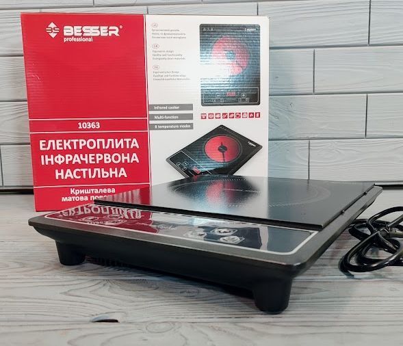 Электроплита инфракрасная настольная Besser 10363, 2000 Вт, стеклокерамика 10363 фото
