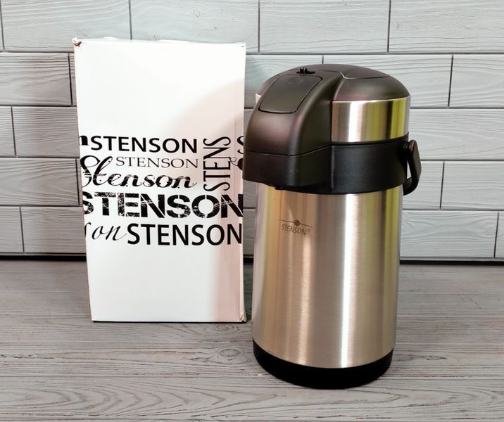 Термос 3.5 л помповий (насосний) з неіржавкої сталі Stenson MT-0095/Трмос із насосом помповий MT-0095 фото