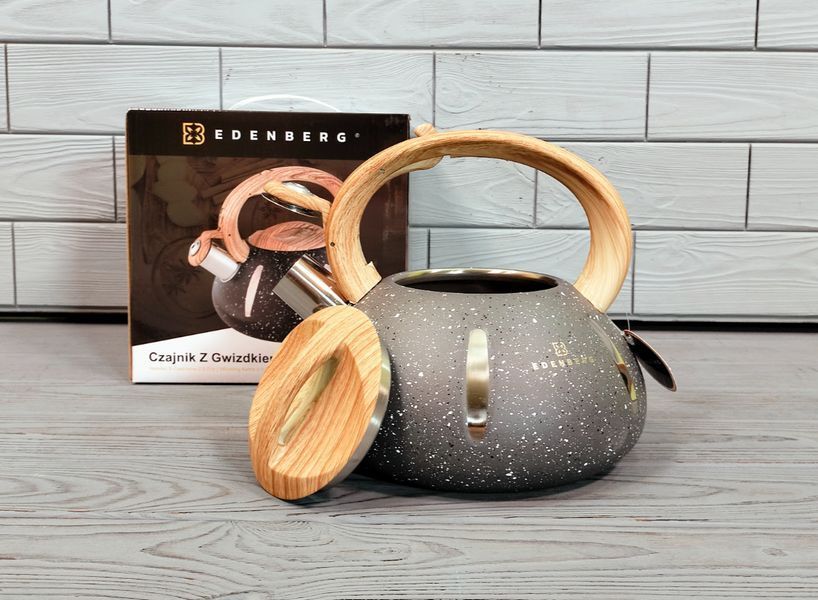 Чайник со свистком из нержавеющей стали 2л Edenberg EB-8844 / Чайник для плиты Серый EB-8844-черн фото
