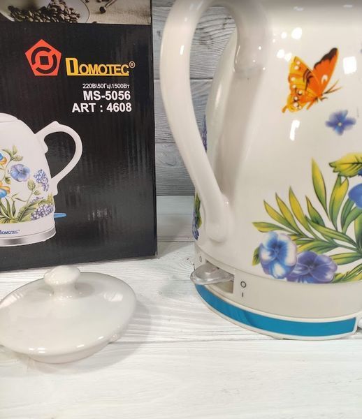 Уценка! Чайник электрический с керамическим корпусом 1,7л 1500W Domotec MS-5056 / Электрочайник MS-5056 фото