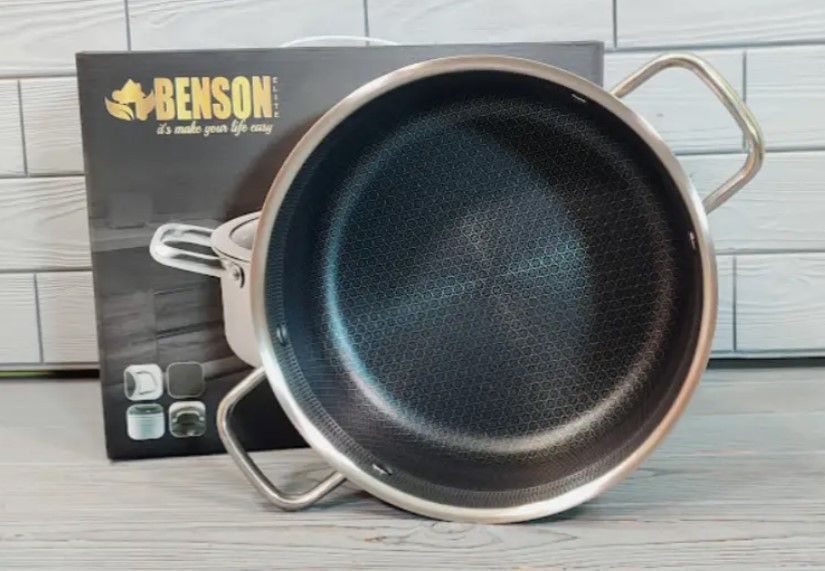 Нержавіюча каструля Benson BN-435 3,0 л з кришкою для щоденного приготування BN-435 фото