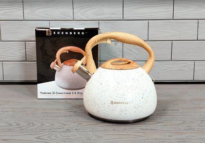 Чайник со свистком из нержавеющей стали 3л Edenberg EB-8801 / Чайник для плиты EB-8801-черн фото