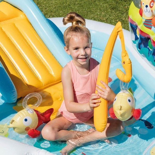 Надувной игровой центр, детский бассейн Intex 57162 &laquo;Веселая Рыбалка&raquo; с надувной удочкой, 2 рыбки 57162 фото