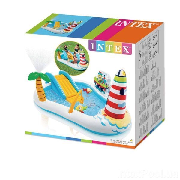 Надувной игровой центр, детский бассейн Intex 57162 &laquo;Веселая Рыбалка&raquo; с надувной удочкой, 2 рыбки 57162 фото