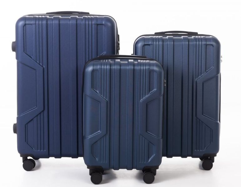 Набір дорожніх валіз 3 шт. ABS-пластик Travel World R33423-DB (Dark blue/Темно-синій) на колесах R33423-DB фото